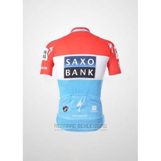 2010 Fahrradbekleidung Saxo Bank Luxemburg Trikot Kurzarm und Tragerhose